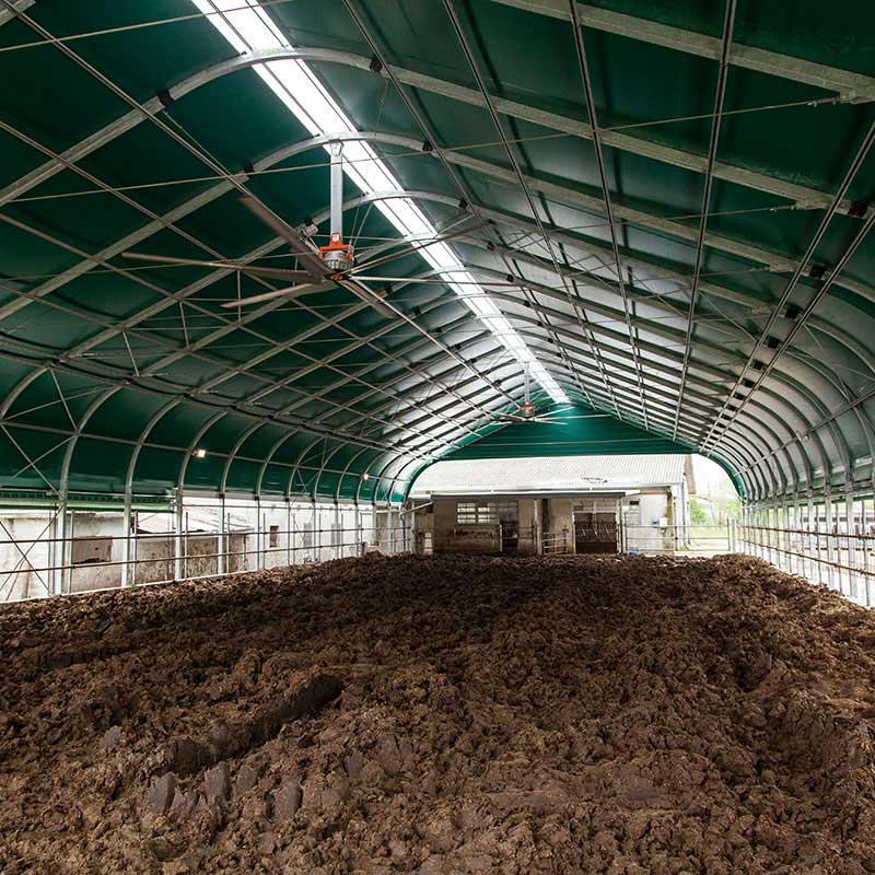 Cattle and buffalo fabric farm shelters